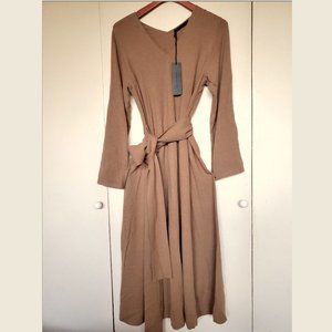 NWT Jenni Kayne Kate Everyday Sweater Dress, L / Dark Camel